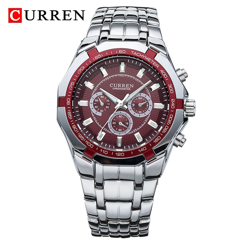 CURREN Men Luxury Brand Military Sport Mens Watches Full Steel Quartz Clock Men's Waterproof Business Watch relogio masculino