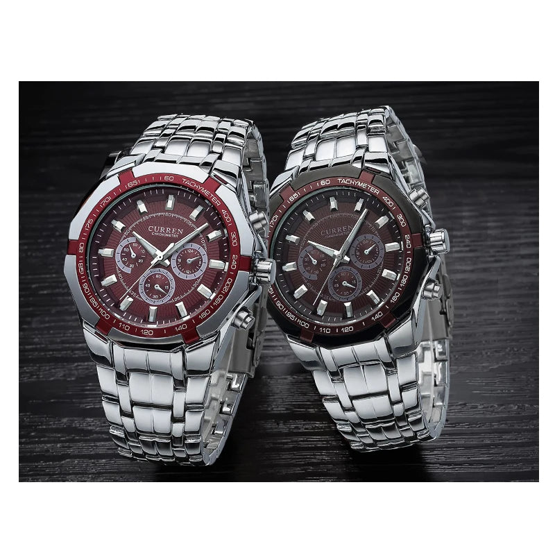 CURREN Men Luxury Brand Military Sport Mens Watches Full Steel Quartz Clock Men's Waterproof Business Watch relogio masculino