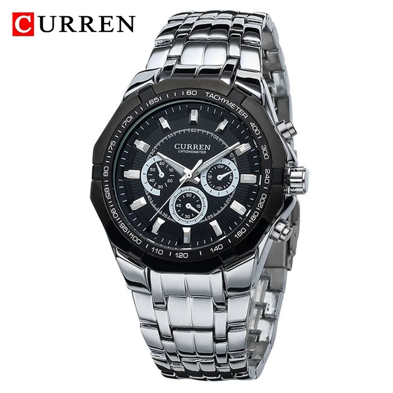 CURREN Men Luxury Brand Military Sport Mens Watches Full Steel Quartz Clock Men's Waterproof Business Watch relogio masculino