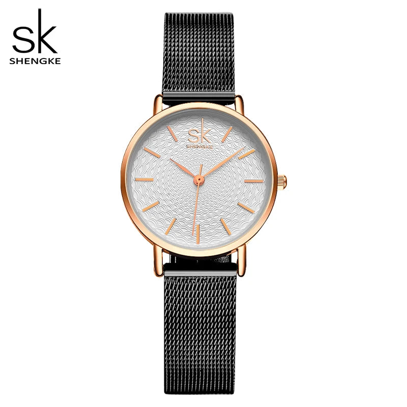 SK Super Slim Sliver Mesh Stainless Steel Watches Women Top Brand Luxury Casual Clock Ladies Wrist Watch Lady Relogio Feminino