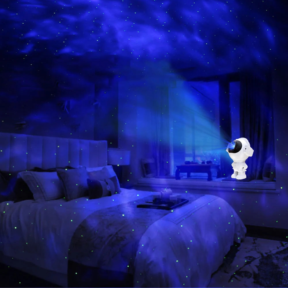 Galaxy Star Projector Astronaut Starry Sky Night Light Lamp Home Bedroom Decoration Atmosphere Night Light Christmas Kids Gift