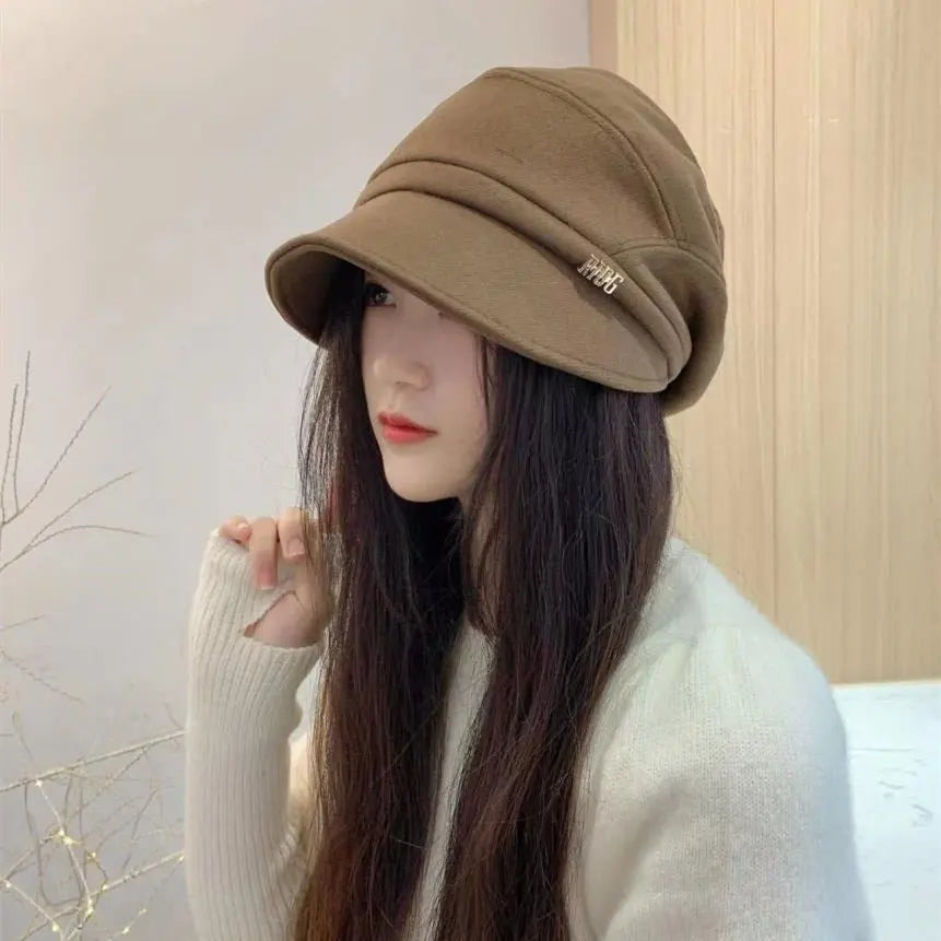 2023 New Women Newsboy Cabbie Beret Cap Plush and thick Casual Hat Winter Beret Women Painter Caps Autumn Leisure hat