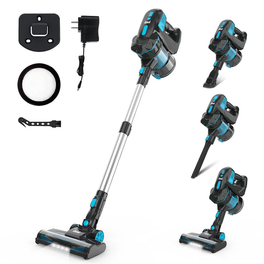 INSE Cordless Vacuum Cleaner, 20KPa Stick Vacuum up to 40min Runtime, 6-in-1 Cordless Stick Vacuum for Household Cleaning